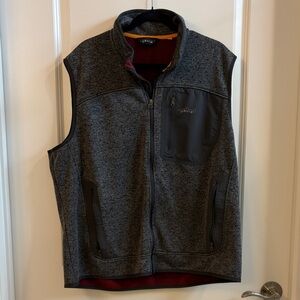 Orvis Men's Gray Fleece Vest with Zip Chest Pocket